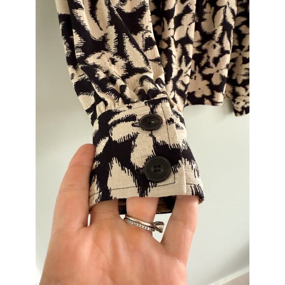 Sézane | Sezane | Linon Blouse in Black & White | Sz 34 / US Sz 2 - Picture 10 of 11